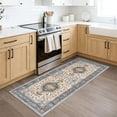 thumbnail image 2 of GLATTICE Runner Rug 2x5 Ivory Blue Vintage Floral Rug Boho Rug Runner Non-Slip Washable Kitchen Runner Soft Printed Retro Flower Carpet Runner for Bedroom Laundry Entryway, 2 of 8