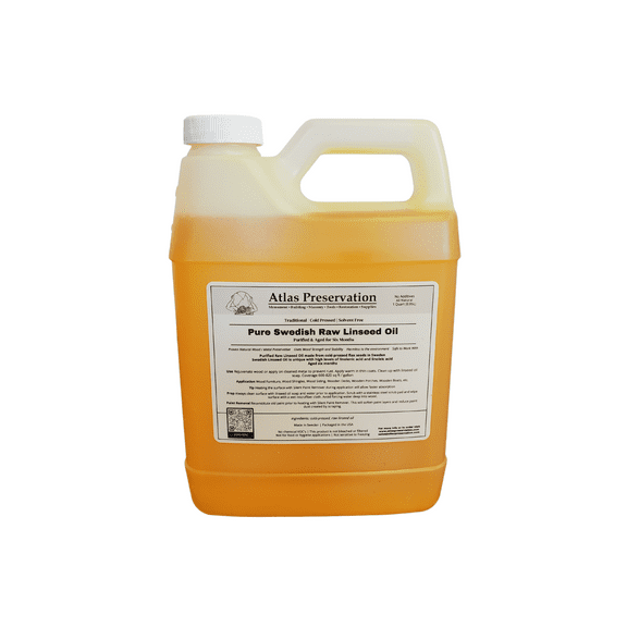 Pure Swedish Raw Linseed Oil - 1 Quart - Rejuvenate & Nourish Wooden Surfaces