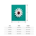 thumbnail image 5 of Durable Soft Flannel Blanket - Cozy Floral Design with White Dark Red Center on Teal Background Perfect for Sofa & Travel, 5 of 7