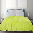 thumbnail image 1 of PiccoCasa Flannel Fleece Blanket Soft Warm Wide Hemmed Green Yellow Full, 1 of 9