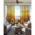 thumbnail image 6 of Summer Sunflower Kitchen Curtains Watercolor Pastoral Botanical Floral Cafe Short Curtains for Bathroom Blackout Window Curtain Grommet Small Window Treatment Drapes for Bedroom Living Room 42"x45"x2, 6 of 9