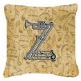 thumbnail image 1 of Carolines Treasures CJ2004-ZPW1414 Letter Z Musical Instrument Alphabet Canvas Fabric Decorative Pillow, 1 of 4