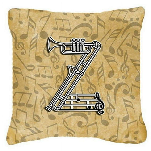Carolines Treasures CJ2004-ZPW1414 Letter Z Musical Instrument Alphabet Canvas Fabric Decorative Pillow