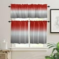 thumbnail image 2 of Red and Grey Kitchen Curtain Valance and Tiers Set Ombre Red Gray Rod Pocket Kitchen Tier Curtain Valance Set 3 Piece Gradient Gradual Modern Window Curtain Valance Tier Set for Bedroom 54x36 inch, 2 of 6