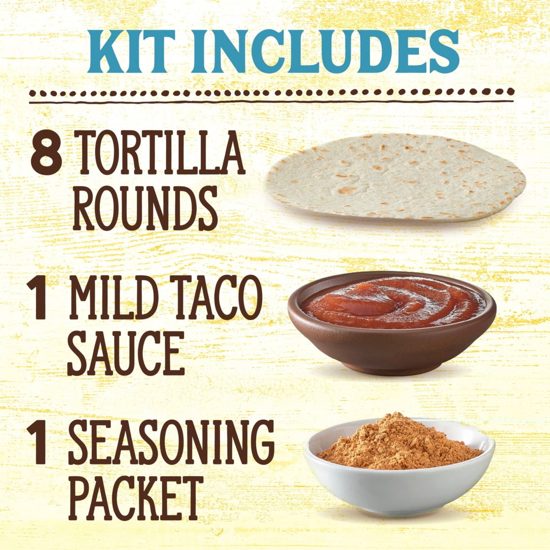 (3 pack) Old El Paso Carb Advantage Tortilla Rounds Taco Kit, Easy Meal Prep, 8 Count, 10.6 oz