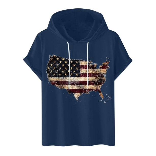 Blusa con capucha de manga corta para hombre, informal, con estampado, a la moda, con capucha, camiseta deportiva de manga corta, blusa de poliéster para hombre