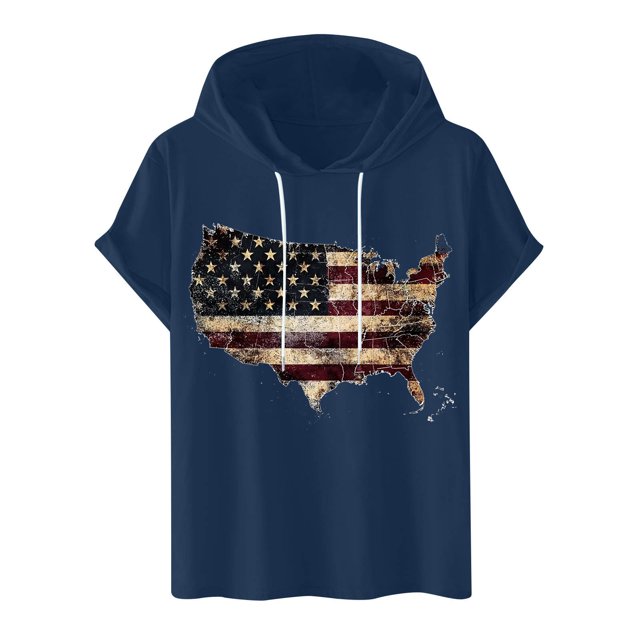 Blusa con capucha de manga corta para hombre, informal, con estampado, a la moda, con capucha, camiseta deportiva de manga corta, blusa de poliéster para hombre