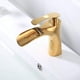 thumbnail image 4 of Grifo de lavabo de baño de lujo, grifos de cascada monomando, acabado en oro pulido, para baño con 1 orificio, 4 of 5