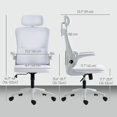 thumbnail image 2 of Ergonomic High Back Mesh Office Chair with Adjustable Rotatable Headrest and Lumbar Support, Cream White Computer Desk Chair for Home Office, Study, and Workspace, 23.6" W x 48" H, 2 of 7