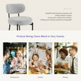 thumbnail image 6 of 2 Pack Gray Dining Chairs, Curved Backrest and Padded Seat with Metal Legs for Kitchen & Dining Room, 6 of 6
