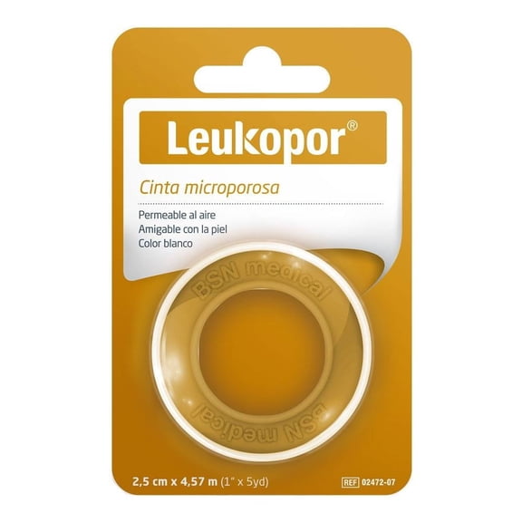 Cinta microporosa Leukopor 2.5 cm x 4.57 m color blanco 1 pza