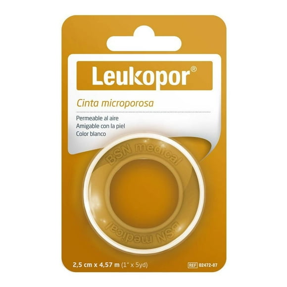 Cinta microporosa Leukopor 2.5 cm x 4.57 m color blanco 1 pza