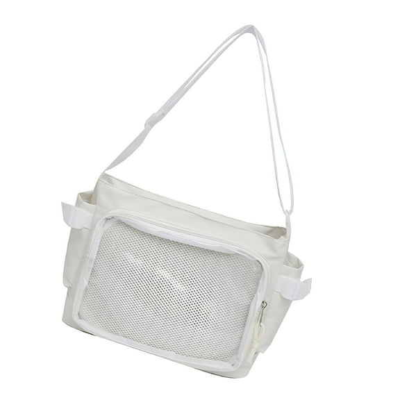 GASTROPOD Practical PVC Ita Bag Displaying Pins Shoulder Crossbody Purse With Adjustable Strap For Various Occasion