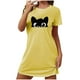 thumbnail image 2 of Camisón corto de talla grande para mujer, camisón de manga corta con estampado de pecho a la moda, camisón para mujer, 2 of 5