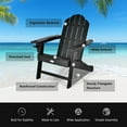 thumbnail image 4 of Patiojoy Adirondack Chair Outdoor with Cup Holde Weather Resistant Lounger Chair for Backyard Garden Patio and Deck Black, 4 of 8