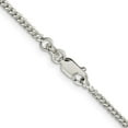 thumbnail image 3 of 925 Sterling Silver Curb Chain Styles Necklace Rhodium-plated 2 mm 24 inch, 3 of 4