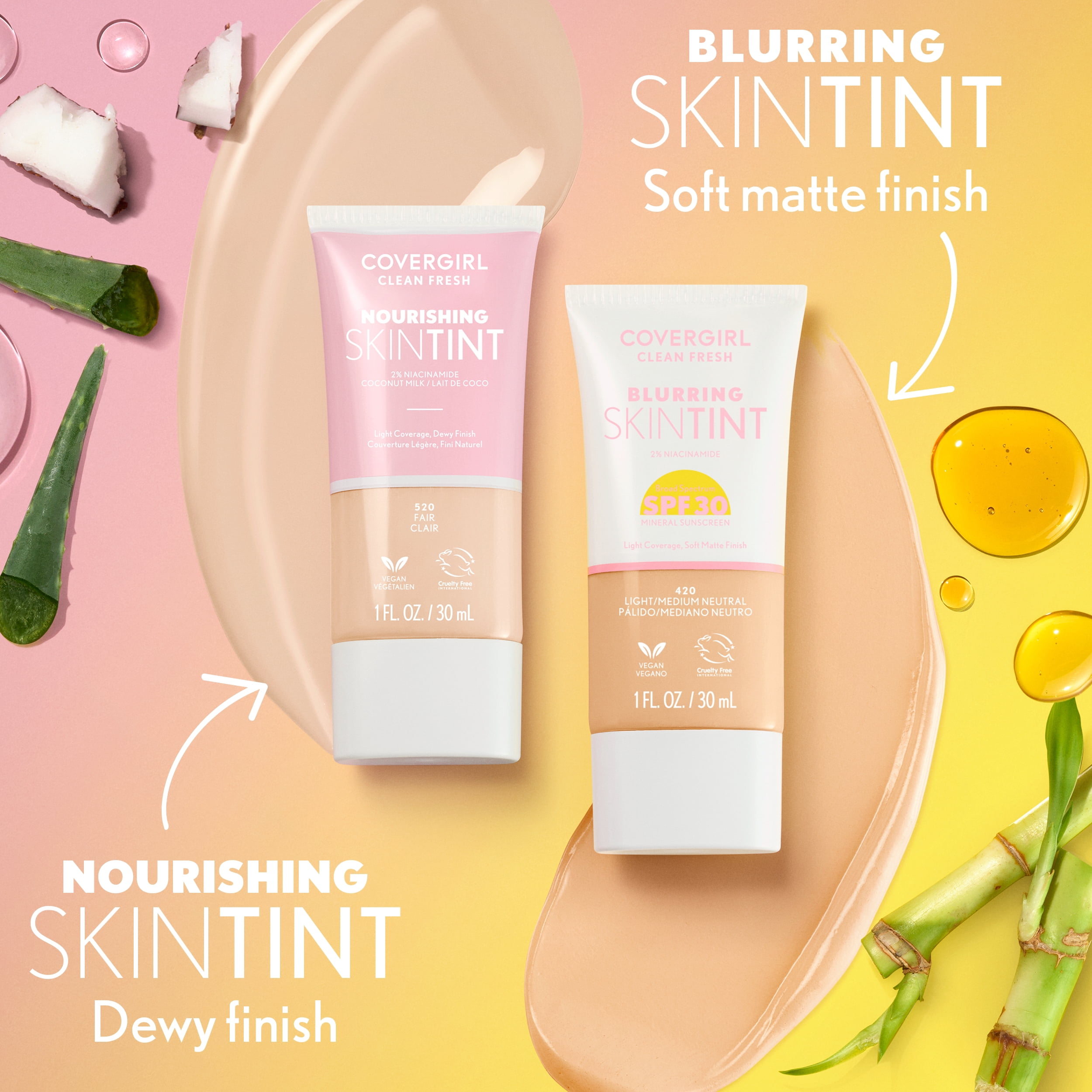 (3 pack) COVERGIRL Clean Fresh Nourishing Skin Tint, Dewy Finish, Rich/Deep, 1 fl oz (Packaging May Vary)