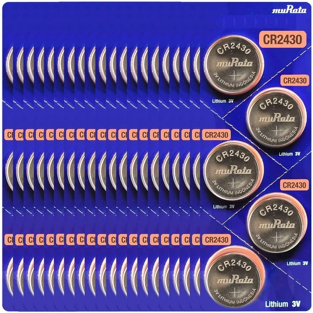 Murata CR2430 Battery 3V Lithium Coin Cell (100 Batteries)