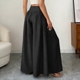 thumbnail image 2 of ibiyuan Gaucho Pants for Women Wide Leg Elastic Waist Palazzo Pants Stretchy Linen Trousers for Women Drawstring Lounge Pants Women with Pockets Cropped Spring Summer Vacation Outfits, 2 of 6