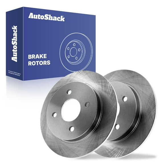 AutoShack Rear Solid Brake Rotors 2-PC Set Replacement for 2014-2019 Ford Fiesta 2001-2007 Ford Focus 9.95" (252.8 mm)