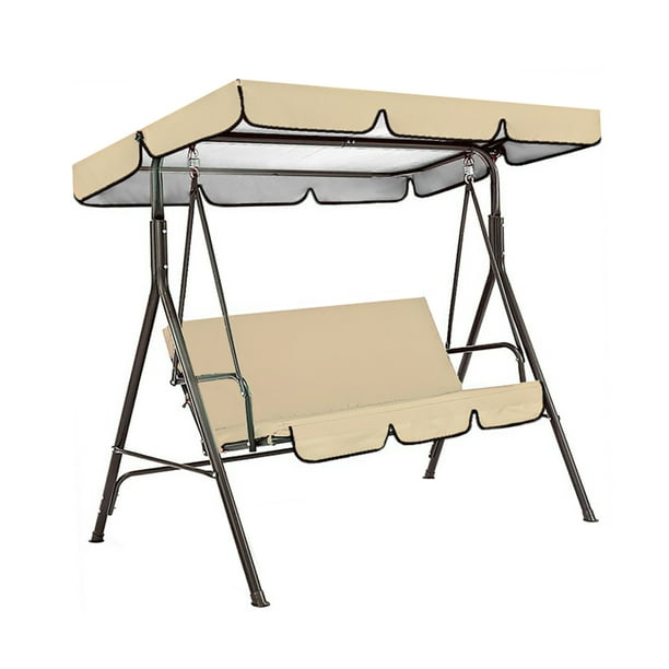 Cubierta para silla de columpio para jardín al aire libre, patio, asiento para silla de columpio y cubierta superior, toldo para sombrilla, beige Methold HA005105-13