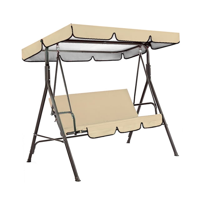 Cubierta para silla de columpio para jardín al aire libre, patio, asiento para silla de columpio y cubierta superior, toldo para sombrilla, beige Methold HA005105-13