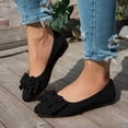 thumbnail image 2 of YLYL Women's Suede Bow Pointed Toe Flat Shoes Slip on Soft Comfy Casual Dress Ballet Flats, 2 of 6