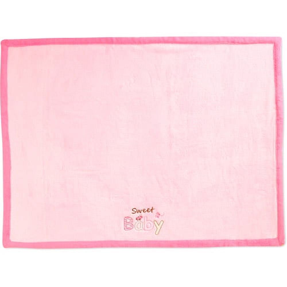 Child of Mine - Embroidered Fluffy Fleece Blanket, Pink