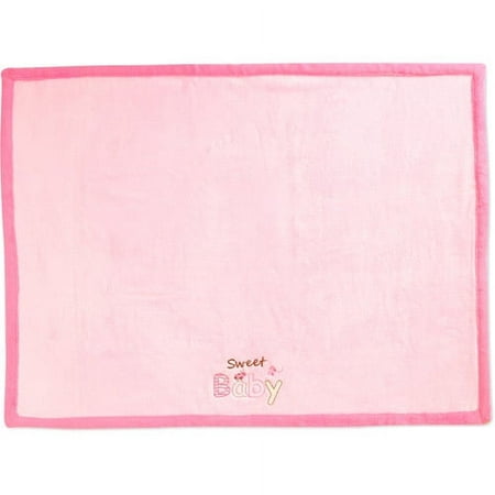 Child of Mine - Embroidered Fluffy Fleece Blanket, Pink