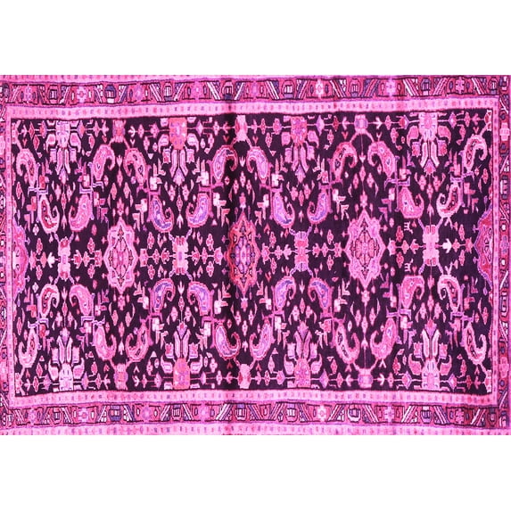 Ahgly Company Indoor Rectangle Animal Pink Traditional Area Rugs, 7' x 10'