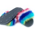 thumbnail image 3 of ORUYROP Women Artificial Fur Slide Slippers Soft Furry Open Toe Slip On Sandals, 3 of 3