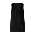thumbnail image 3 of DuoJiaJ Womens Outwear Vests Sleeveless Furry Fall Winter Warm Coat With Two Pockets Artificial Wool Vest Coat Womens Lightweight Winter Coat Black L, 3 of 5