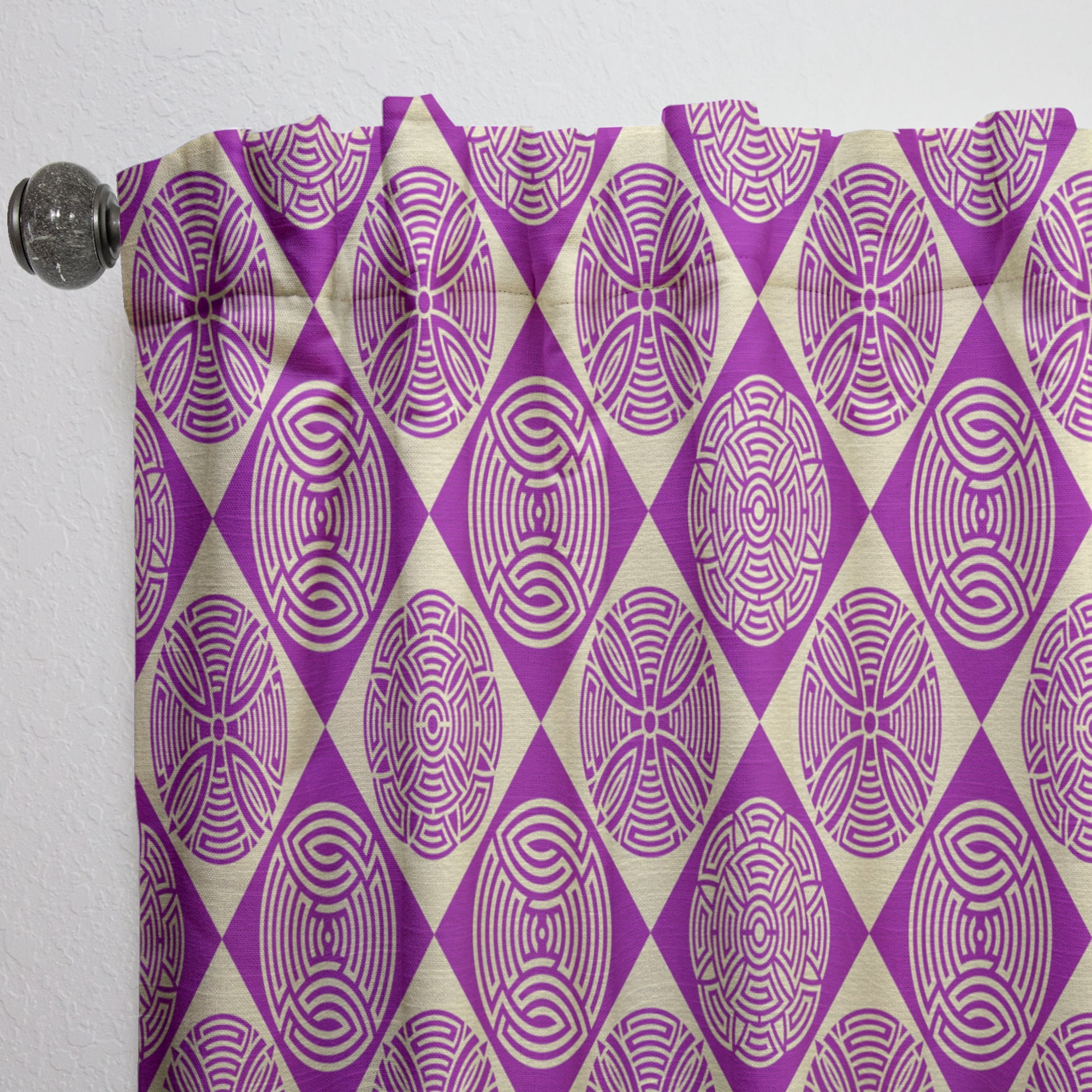 Designart 'Abstract Retro Pattern Design XI' Mid-Century Modern Curtain Panel