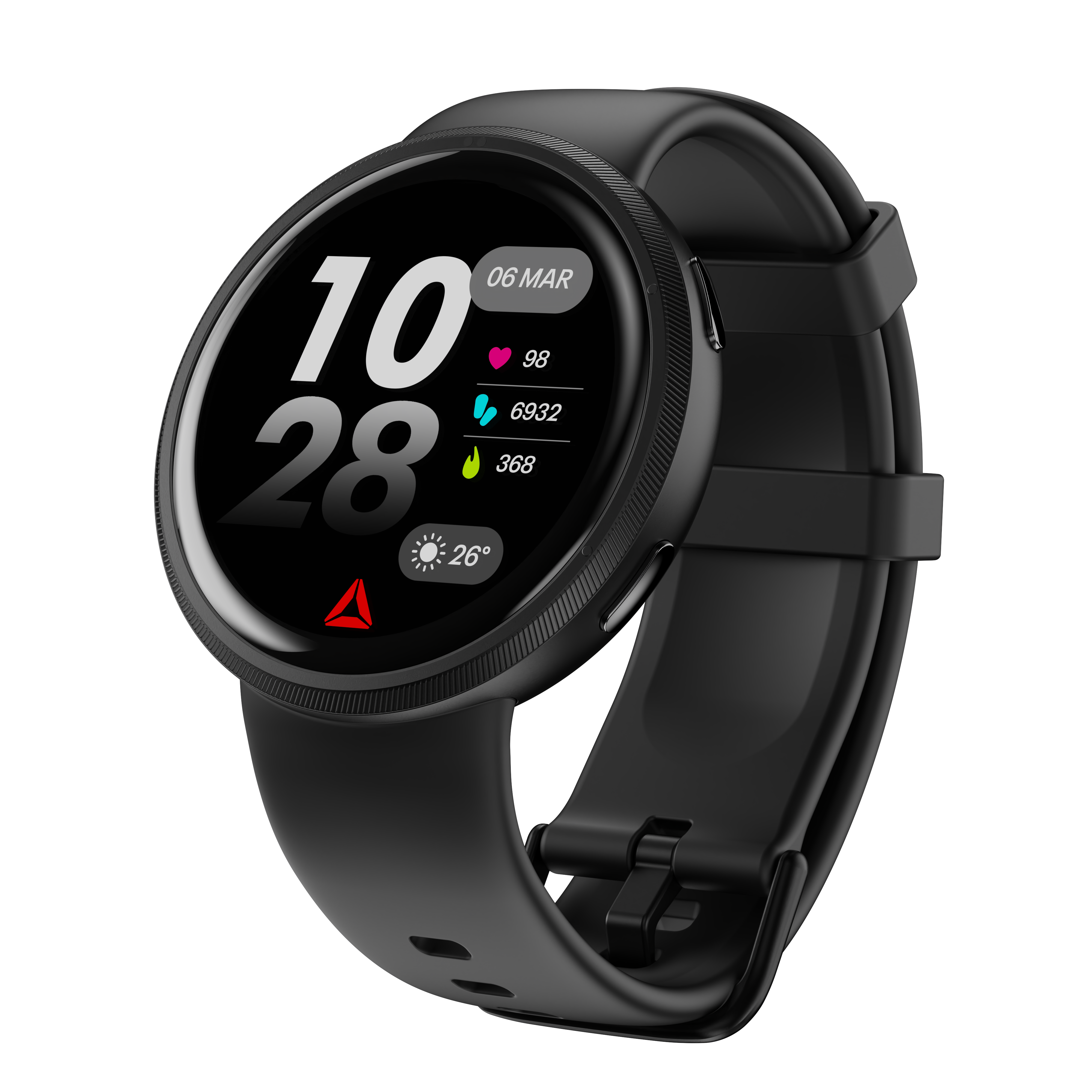 Reebok Rush Fitness Tracker Smartwatch for Men & Women, AGPS, Heart Rate & SpO2 Monitor, 1.39β LCD Display, 80+ Sports Modes, 10-Day Battery, IP68 Water Resistant, Android & iOS, Midnight Black