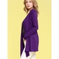 thumbnail image 4 of Made by Johnny Women's Draped Open Front Cardigan S DARK_PURPLE, 4 of 6