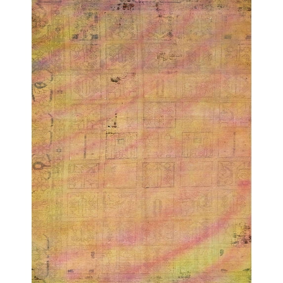 Ahgly Company Indoor Rectangle Abstract Orange Abstract Area Rugs, 8' x 10'