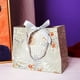 thumbnail image 1 of Zhuge Cajas de regalo, bolsas de embalaje, bolsas de regalo con estampado de lirios del bosque, bolsas de embalaje con cinta de lazo y regalos hechos a mano (cinta verde + plateada, mediana), 1 of 5