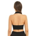 thumbnail image 5 of Miutii Women's Halterneck Waistcoat Cropped Backless Button Down Y2K Tuxedo Vest Black M, 5 of 9