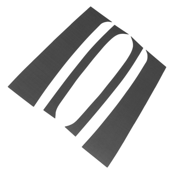 Unique Bargains 4 Pcs Pillar Window Trim for Dodge for Ram 1994-2001 Carbon Fiber Pattern Black