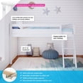 thumbnail image 2 of Max & Lily Twin Loft Bed, Solid Wood Loft Beds with Ladder for Kids, White, 2 of 12
