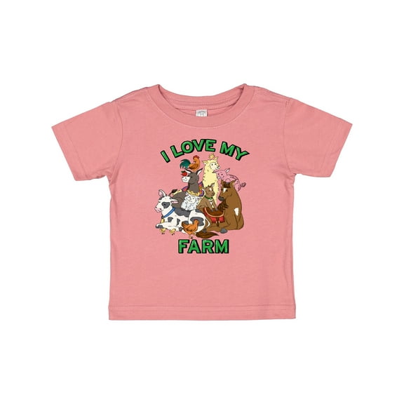 Inktastic I Love My Farm with Happy Farm Animals Boys or Girls Baby T-Shirt