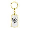 thumbnail image 4 of Faith Hope Stainless Steel or 18k Gold Premium Swivel Dog Tag Keychain, 4 of 10