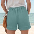 thumbnail image 6 of TTUHYWXI Shorts for Women Summer Casual High Waisted Drawstring Wide Leg Womens Gauze Shorts (Light Green, M), 6 of 7