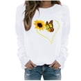thumbnail image 2 of Meichang Sweatshirts pour Femmes Col Rond Manches Longues Décontracté Pull Tendance Graphique Floral Sweatshirts Coupe Ample, 2 of 6
