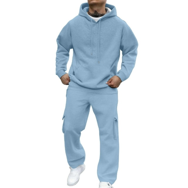 2026 Men's Casual Suit Set, Solid Color Comfortable, Relaxed Fit Daily Wear, Spring Autumn Winter Outdoor