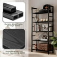 thumbnail image 4 of Kelno 5-Tier Bookshelf 62"x24" Industrial Storage Shelf Free Standing Bookcase Metal Frame Bookcase with Open Storage Shelves,Black, 4 of 6