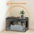 thumbnail image 4 of PEQULTI Rattan Cat Litter Box Enclosure Pet House with Taller Doorway for Large Cats Indoor Black, 4 of 13