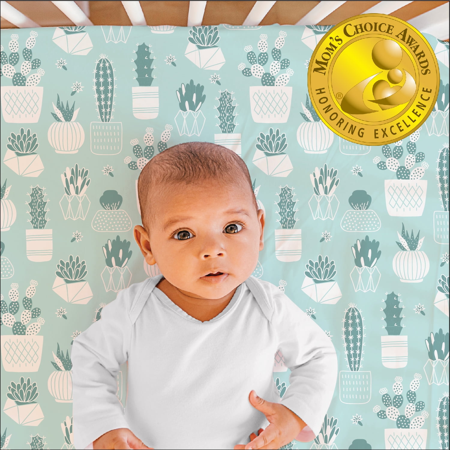 The Peanutshell Fitted Crib Sheets for Boys or Girls, 4 Pack Set, Cactus