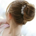 thumbnail image 2 of Sankuwen Women Rhinestone Inlaid Flower Hair Comb Hairpin Barrette Accessory, 2 of 8