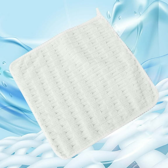 JeashCHAT Baby Washcloth, Ultra Soft Absorbent Newborn Bath Face Towel, Microfiber Coral Fleece Toddler Towel, Wash Cloths for Newborn Infants Toddlers Kids, 13.8"x13.8", White